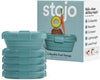 STOJO Collapsible Sandwich Box – 24oz, Reusable Food Storage Container, Silicone Bowl for Hot/Cold Food – Meal Prep, Lunch, Camping, Hiking – Dishwasher Safe (Set of 5, Eucalyptus)