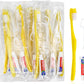 100pcs Disposable Toothbrushes with Toothpaste and Floss,Yellow Bulk Single Use Toothbrush Floss Pick Individually Wrapped Disposable Travel Toothbrushes Kit for Homeless,Airbnb,Hotel,Guest