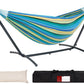 Lazy Daze Hammocks Double Hammock with 9FT Space Saving Steel Stand Includes Portable Carrying Case, 450 Pounds Capacity (Blue&Yellow)