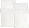 4-Piece White Large Durable Organic Cotton Mesh Laundry Bags with Sturdy Zippers and Breathable Mesh are Delicate Laundry Bags for Underwear, Clothes, Pants and Socks