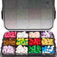 Fullicon Daily Travel Moisture Proof Pill Case with 12 Extra Large Compartment, Pill Organizer with 3 Secured Buckles, Large Supplement Box for Vitamin with Removable Dividers (Black)