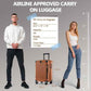 Joyway 20in Carry On Luggage with Cup Holder and USB Port, 25% Expandable Capacity, Smart Suitcase Set with Anti Slip Wheels and Handbag, Perfect for Men and Women (Brown, Carry-On 20-Inch Handbag)