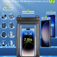 Waterproof Phone Pouch Floating, [Expandable Space] IPX8 Waterproof Dry Bag for iPhone 16 15 14 13 Pro Max Samsung S25 S24 S23 Google Up to 7.0" for Beach Boating Water Park Black