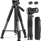 JOILCAN Tripod for Camera, 67" Heavy Duty Camera Tripod, Phone Tripods for Video Recording Photo Vlog, Aluminum Tripods with Holder & Travel Bag for Cameras DSLR iPhone Projector Laser
