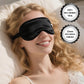 Pure 22 Momme 6A Grade Mulberry Silk Sleep Mask for Side Sleepers - 100% Blackout Eye Mask with Travel Pouch (Black)