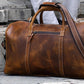 KomalC Leather Duffel Bags for Men and Women Full Grain Leather Travel Overnight Weekend Leather Bags Sports Gym Duffel for Men (Tan, 20 Inch)