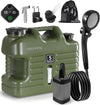 Digury Portable Camping Shower with 5 Gallon Water Jug, 6000mAh Rechargeable Outdoor Camping Shower Kit, IPX7 Waterproof Pump BPA Free Water Containers Camp Essentials