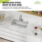 Stainless Steel Drop In Kitchen And Bar Sink - 25x22 Inch Single Bowl Topmount Bar Sink Come With SS Grid,Silicon Mat,Drain Strainer Set
