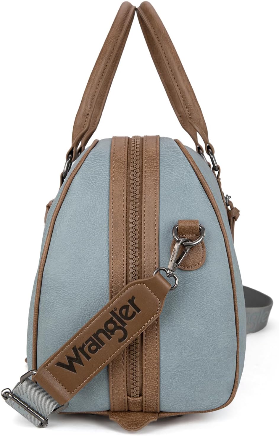Wrangler Travel Duffel Bag Large Weekender Bag for Women Designer Carry on Overnight Bag for Trips Leather Luggage Bag Jean WG185-5110JN - Roamly