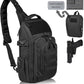 DBTAC Tactical Personal Defense EDC Bags & Packs | 10L Military Shoulder Backpack with Sling for Concealed Carry, Range, Travel, Hiking, Outdoor Sports (Black)