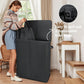 Voova 154L Double Laundry Hamper with Lid and 2 Removable Laundry Bags, Large Collapsible 2 Dividers Dirty Clothes Basket with Handles for Laundry Room, Bedroom, Bathroom, College Dorm, Black