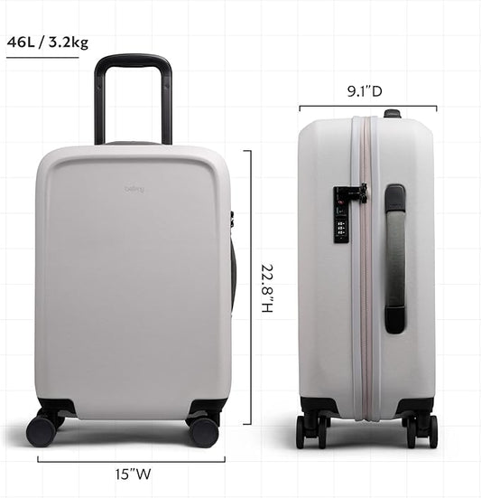 Bellroy Transit Carry-On Large (46L carry-on luggage, with hard shell and removable packing cells) - Chalk