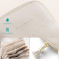 Vlando Small Travel Jewelry Case,Travel Gifts for Women,Jewelry Pouch Bags with Zipper,Velvet Jewelry Organizer Storage Bag for Bracelet Rings Earring-Cream White