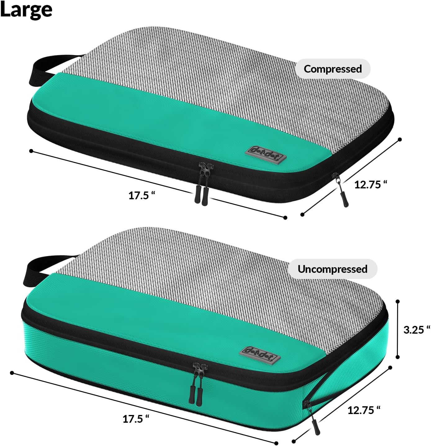 Large Compression Packing Cubes for Travel - 5 Pcs set of Packing Cubes Compression, Carry on Suitcase Organizer Bags - Travel Cubes Organizer Bags for Luggage - Roamly