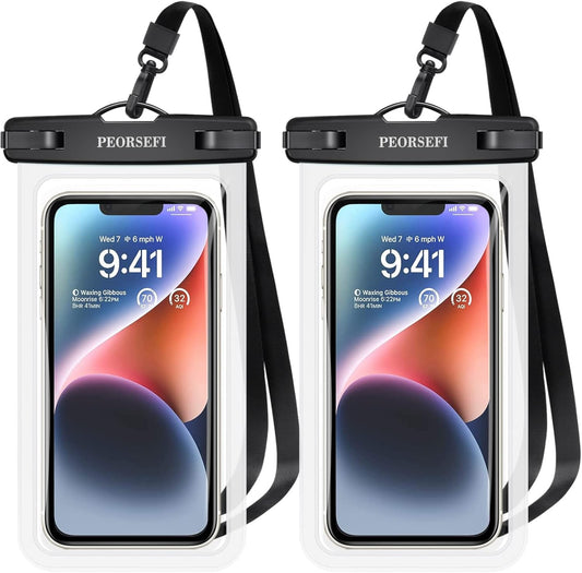 Universal Waterproof Phone Pouch-Waterproof Phone Case for iPhone 15 14 13 12 Pro Max XS Plus Galaxy S24+ S23 Up to 7",IPX8 Waterproof Cellphone Dry Bag Beach Vacation Cruise Ship Essentials-2 Pack