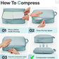 Veken 9/11 Set Compression Packing Cubes for Travel Essentials,Compressible Expandable Large Luggage Suitcase Organizer Bags for Clothing,Durable Space Saver Storage Bags with Toiletry Bags(Blue Gray)