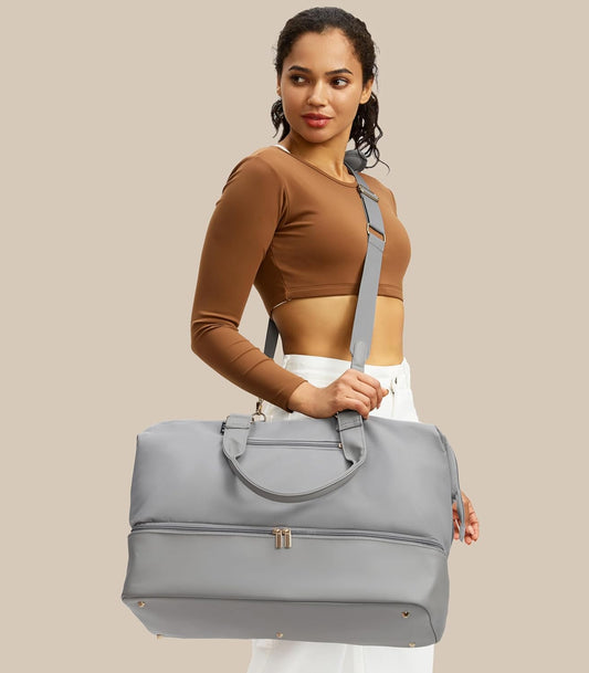 Weekender Bags for Women, Large Travel Duffel Bag with Shoes Compartment, Carry On Overnight Tote Bags with Toiletry Bags, Hospital Bags for Labor and Delivery - Roamly
