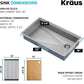 KRAUS Kore ADA Workstation 32-inch Undermount 16 Gauge Stainless Steel Kitchen Sink, Single Bowl Kitchen Sink with Accessories, KWU110-32/5.5
