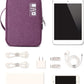 mygreen Electronics Travel Organizer Storage Bag, Double Layer Universal Traveling Gear Accessories Carrying Cover Pouch for iPad Mini Cables Phone Chargers Adapter Flash Hard Drive and More Purple