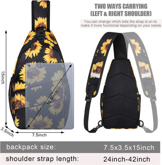 Crossbody Bags for Women Men Trendy Sling Bag Bakpack Casual Chest Bag with Convertible Shoulder Strap