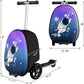 2-in-1 Ride-On Scooter Suitcase, Scooter Luggage for Kids Ages 5-12, Foldable & Lightweight Carry with LED Light-Up Wheels