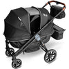 Tandem Wagon Stroller–All-Terrain 2-in-1 Push&Pull Design, Double Seat, Large Storage, Adjustable Canopy, Removable Child Tray for Kids Outdoor Adventures&Family Outings