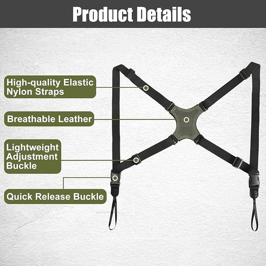HUNTPAL Binocular Harness Strap for Hunting and Birding Wacthing, X-shaped Decompression Cross Body, Fit for Rangefinder