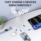 50W USB C Wall Charger Block, 2Pack 5-Port C Charger Fast Charging Block Dual PD Power Adapter&QC 3.0 Wall Plug Multiport Type C Charging Cube Brick for iPhone 16/15/14/13/12 Pro Max, iPad,Samsung - Roamly
