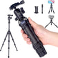 AOKA 15.75in/0.99lb Mini Carbon Fiber Tripod, Compact Pocket Travel Tabletop Tripod Stand for Phone, SLR, Digital Camera,Projector, Webcam, with Metal Phone Mount & Extended Center Shaft Rod