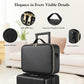 Extra Large Makeup Bag with LED 1X5X10X20X30X Magnifying Mirror and Travel Makeup Train Case Cosmetic Organiser with Mirror and Separate Makeup Brush Panel, Portable Adjustable Divider,Black-XL