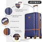 Joyway Luggage Set 3 Piece Suitcase Sets with Spinner Wheel,Hardside Expandable Travel Laggage with TSA Lock (13/20/24/28 Navy brown