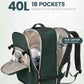 LOVEVOOK Travel Backpack for Women & Men 40L,Airline Approved Carry On Backpack Travel Essential,TSA Carry on Luggage,Waterproof Personal Item Travel Bag,Suitcase with Packing Cubes,Dark green-Black-1