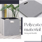Cube Storage Bins 13×13 Polyester Foldable Box with Handles, Collapsible Organization Basket Set of 4 Large Capacity Drawer for Closet Shelf Cabinet Bookcase Bedroom, Light Gray