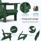 SERWALL Adirondack Chair with Cup Holders - Composite Adirondack Chairs Set of 4 HDPE Outdoor Chairs All Weather Use- Green