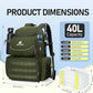 N NEVO RHINO Fishing Tackle Backpack with Rod Holders, 40L Large Fishing Bag with Waterproof Rain Cover,Outdoor Tackle Bag