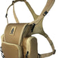 Deltic Tracker XL Bino Harness, Chest Pack with Magnetic Main Pocket, 4 Storage Pockets, Adjustable Straps, Tan