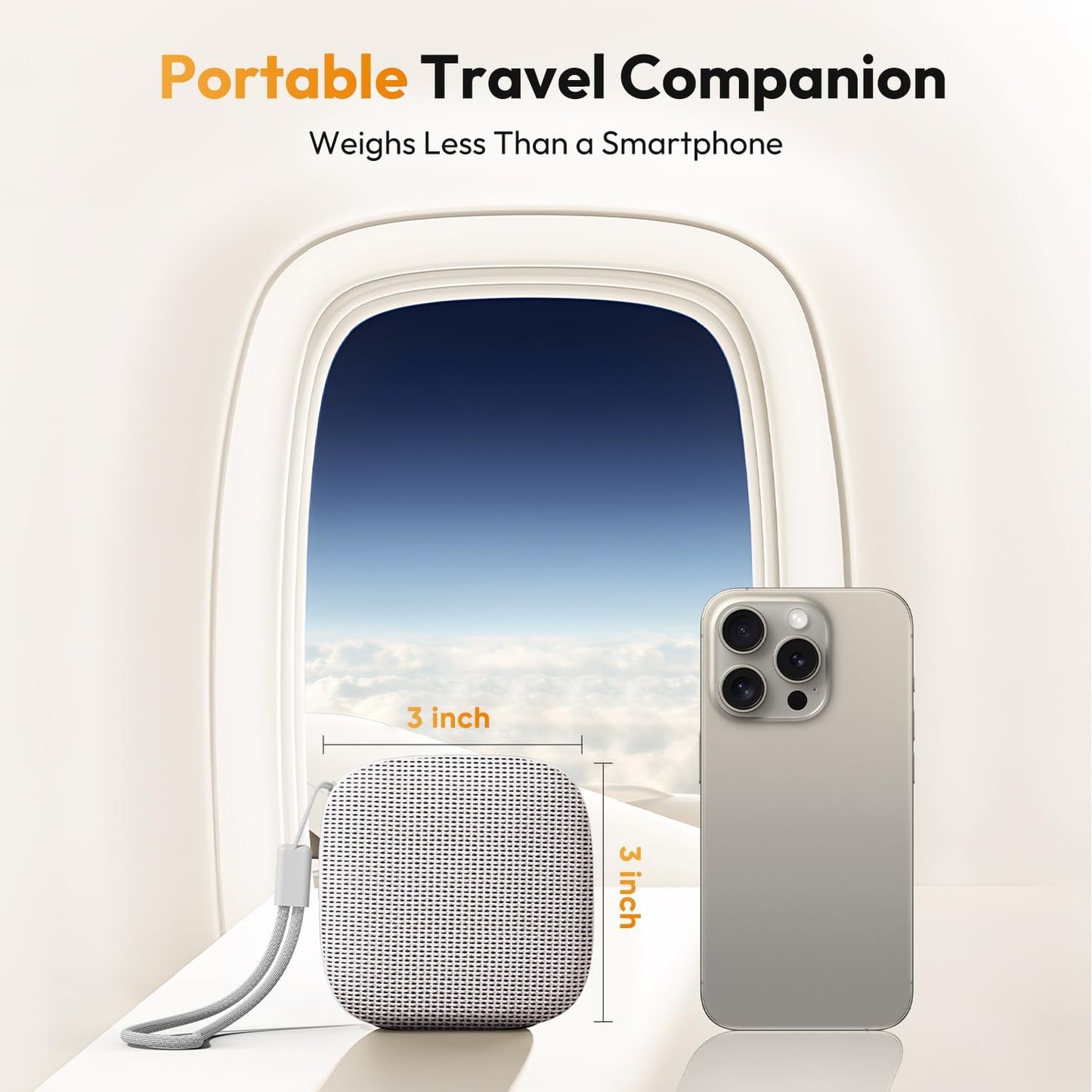 Portable Sound Machine for Travel, White Noise Sound Machine for Sleeping with Night Light, Mini Noise Machine with 20 Quality Non-looping Sounds, Headphone Jack, Memory, Timer for Adults,Hotel