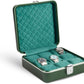 Bey-Berk Prague Aluminum Watch Case in Hunter Green – 9-Slot Locking Travel Box with Soft Interior for Watch Storage