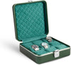 Bey-Berk Prague Aluminum Watch Case in Hunter Green – 9-Slot Locking Travel Box with Soft Interior for Watch Storage