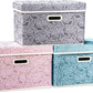 PRANDOM Larger Collapsible Storage Cubes with Lids Fabric Decorative Storage Bins Boxes Organizer Containers Baskets with Cover Handles for Bedroom Closet Living Room 17.7x11.8x11.8 Inch 3 Pack