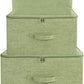 ANMINY Storage Bins with Zipper Lids 36 Qt Lidded Fabric Storage Boxes Baskets Cubes with Handles Collapsible Washable Cotton Linen Closet Shelf Clothes Organizer Containers - Green, Large