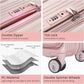 3 Piece Luggage Set 100% PC Hardshell, Front Opening Expandable Suitcase (20/24/28) with Laptop Compartment & Free Custom PVC Covers, Trunk Style Lightweight Spinner Wheels TSA Lock (Pink)