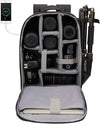 CADeN Camera Backpack Bag with Laptop Compartment 15.6" for DSLR/SLR Mirrorless Camera Waterproof, Camera Case Compatible for Sony Canon Nikon Camera and Lens Tripod Accessories Black