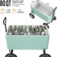 VINGLI 80 Quart Wagon Rolling Cooler Ice Chest, w/Long Handle and 10" Wheels, Portable Beach Patio Party Bar Cold Drink Beverage, Outdoor Park Cart on Wheels
