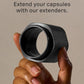 Cadence Extender - Add On to Any Flex Magnetic Containers with Lids,Extension to Travel Bottles for Toiletries - Carry On Travel Essentials For Women/Men - Adds Additional 1.43 fl oz - 3pk, Charcoal