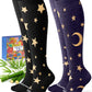 Bamboo Viscose Compression Socks for Women Men 2 Pairs 15-20mmHg Knee High Compression Socks Travel Nurse