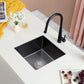 Black 18 inch Undermount Kitchen Sink - TSIBOMU 18 Gauge Stainless Steel 9" Deep Single Bowl Basin Undermount Kitchen Bar Sink, D18"xW18"xH9"