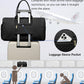 Women Weekender Travel Duffle Bag: Travel Duffel Overnight Bags with Shoe Compartment Large Carry on Tote with Toiletry Bag Weekend Traveling Yoga Gym Hospital Bag for Women with Wet Pocket Black