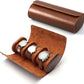 Longjet Watch Roll Travel Case for Men Portable Watches Organizer Box with Removable Velvet Pillow Holder (Brown)