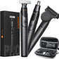 [2025 Upgraded] Beard & Nose Hair Trimmer Kit, [All-in-One] 12 in 1 Rotating Comb, Travel Body Hair Electric Shaver for Men, USB-C Fast Charging, Painless Razor Waterproof Wet/Dry, Black(Pack)